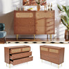 Chest of Drawers with 6 Drawers Rattan Cabinet Bedroom Furniture Storage Bedside