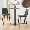 Set of 2 Counter Barstools Breakfast Bar Stools Faux Leather Upholstered Seat