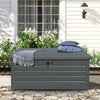 Lockable Garden Outdoor Storage Box Galvanized Steel Chest Trunk Bench Toolbox