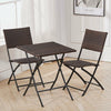 Garden Bistro Patio Furniture Set Table & Chairs Foldable Rattan Table and 2Seat