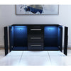 Modern Sideboard Display Cabinet Cupboard High Gloss 2 Doors 3 Drawers LED