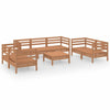 8 Piece Garden Set Honey Brown Solid Pinewood T0C0