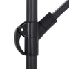 3m Garden Cantilever Parasol Banana Umbrella Crank & Tilt,w/Cross & Fan Base Set
