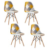 4Pcs Dining Chairs Eiffel Chairs Side Chairs Soft Padded Seat Home Kitchen Check