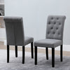 1/2/4/6 Dining Chairs Armchair High Back Linen/Velvet Upholstered Wood Legs Home