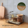 1pcs Iron Storage Basket Metal Wire Mesh Basketry Bathroom kitchen Tray Desk UK