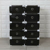 10x Plastic Shoe Storage Boxes Drawer Stackable Foldable Organiser Clear / Black
