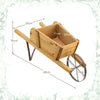 Wooden Wagon Planter Stand Garden Patio Wheelbarrow Flower Cart Decoration