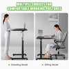 Height Adjustable Laptop Table Mobile Sit Stand Converter Lifting Desk W/ Wheels