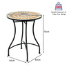 1/2/3PCS Mosaic Bistro Set Outdoor Metal Frame Garden Table & 2 Folding Chair