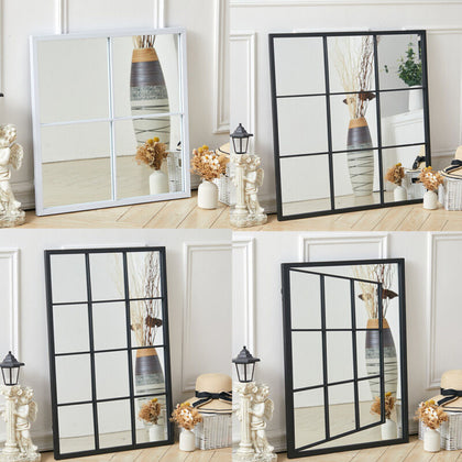 Arch/Rectangle Window Style Mirror Wall Hung Vintage Decor Outdoor Garden Home