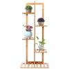 6 Pots Wood Flower Rack Plant Stand Shelves Bonsai Display Shelf Indoor Outdoor