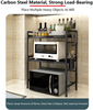 Expandable 3 Tier Microwave Oven Rack Kitchen Counter Shelf Organiser w/6 Hooks