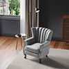 High Back Armchair Lounge Chair Sofa with Studs Nailhead Upholstery Velvet Seat