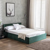 4ft6 Upholstered Bed Frame Fabric Gas Lift Ottoman Storage Beds in Double Green