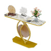 Extra Long Console Table Marble Table Hallway Entrance Storage Rack Gold Black