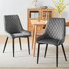 2pcs Faux Leather/Velvet Dining Chairs Soft Padded Metal Legs Restaurant Chair