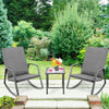 3PCS Outdoor Rattan Rocking Bistro Set Garden Patio Wicker Table & Chair Set