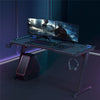 XXL Large 55" Computer Gaming Desk RGB LED Lights Laptop Table Study Workstation