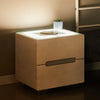 2 Drawers White Bedside Tables Cabinets Wireless Charging LED Lights Bedroom