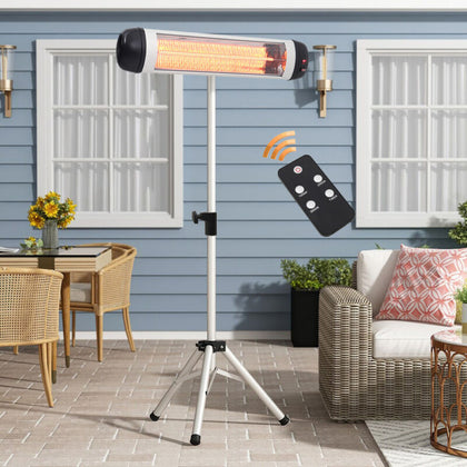 3KW Electric Patio Heater Folding Tripod Stand Space Warmer with Remote Control