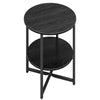 2 Tier Small Sofa Side Table Coffee End Round Black Shelf Living Room Bedroom