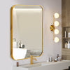 Rectangle Gold Glass Wall Mirror Metal Frame Vanity Makeup Shaving Bathroom Deco
