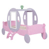3FT Princess Carriage Kids Toddler Bed Single Car Bed Pink 90*190cm for Girls QC