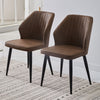 2/4/6pcs Dining Chairs Set Faux Leather Seat Back Metal Legs Kitchen Chair
