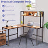 L-Shaped Corner Computer Desk Large PC Table Workstation with Storage Bookcase
