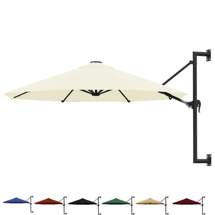 Wall-Mounted Parasol & Metal Pole Umbrella Patio Parasol Garden Umbrella