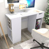 White L-shaped Computer Desk Corner PC Table Workstation Home Office w/ Shelves