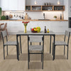 5pcs Dining Table Set 4 Chairs Kitchen Furniture Home Bar Restaurant Metal Frame