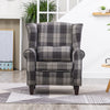 Wing High Back Accent Armchair Sofa Cushioned Seats Grey Single Tub Chairs Sofa