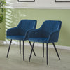 2X Armchair Dining Chairs Velvet Padded Seat Dining Room Kitchen Restaurant