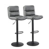 Set of 2 Bar Stools Breakfast Stools With Foot Rest Swivel Gas Lift Modern Grey