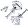 CRYSTAL DIAMOND GLASS DOOR KNOBS CUPBOARD DRAWER FURNITURE HANDLE CABINET