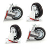 4x Heavy Duty 75mm Rubber Swivel Castor Wheels Trolley Furnitures Caster Black