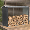 240cm Garden Log Store Metal Shed Outdoor Firewood Stacking Tool Storage House