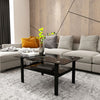 Rectangle Black Glass Coffee Table Clear Coffee Table Living Room Furniture MA