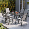 Outdoor Garden Dining Table Chair Seat Patio Picnic Furniture Set W/Parasol Hole