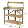 3 Tier Garden Patio Potting Table Wooden Planting Bench Workstation with Hooks