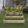 3 Tiers Vertical Fir Wood Raised Flower Bed Stackable Herb Grow Box 122x122x60CM