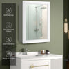 Bathroom Mirror Cupboard Wall-Mounted Storage Cabinet w/Double Doors & Shelf