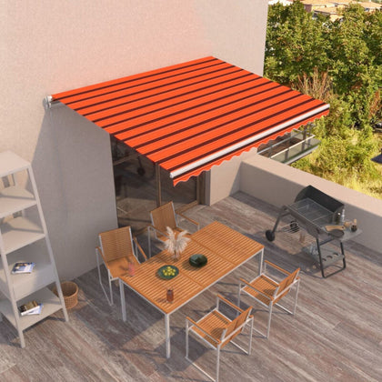 Manual Retractable Awning 400x350 Orange and Brown K2K6