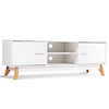 Modern TV Stand Wooden Entertainment Media Console Center with Storage Cabinets