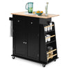 Rolling Kitchen Island Mobile Serving Trolley Cart w/ 2 Drawers and Towel Rack