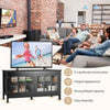 TV console table for TVs up to 50'' Modern TV Stand Glass Door Storage Cabinet