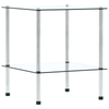 2/3 Tier Glass Shelf Unit Clear Modern Storage Display Side Table Furniture