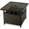 Rattan Umbrella Side Table Outdoor Garden Leisure Coffee Table w/Umbrella Hole
